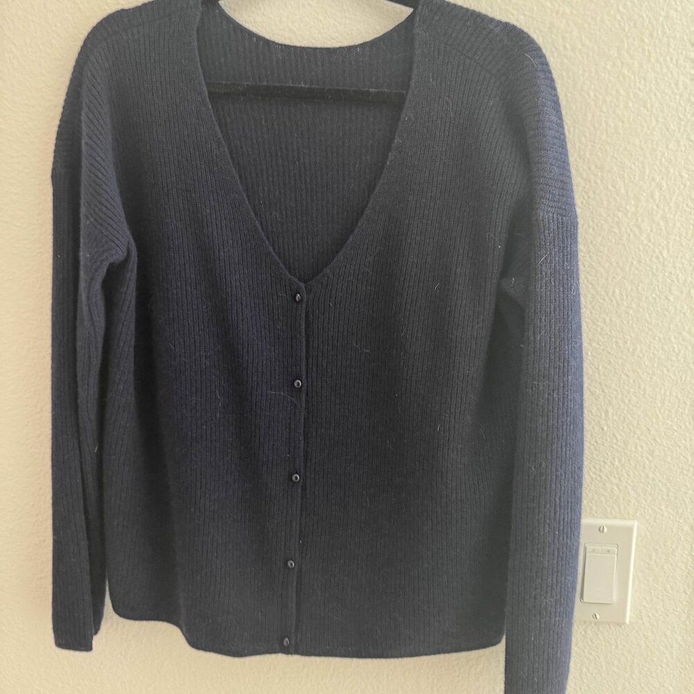 Sezane Navy Cardigan - Knitwear